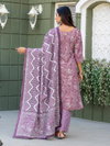 Lavender Colour Cotton Blend With Print Kurti With Pant Dupatta Exporters In India Aaradhna 2029